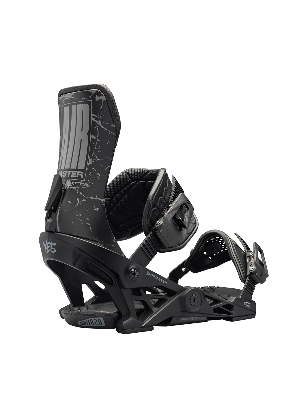 Mens snowboard bindings. Airmaster 2025 in black. #YES snowboards. 2025.